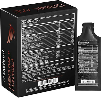 Codeage Daily Men Liquid Vitamins Supplement - Liposomal Multivitamin A, B, C, D, E, Biotin, Omega-3 & Omega-9 - Folate, Niacin, BlackBerry, Vegan - Sugar-Free & Non-GMO - 30 Pouches