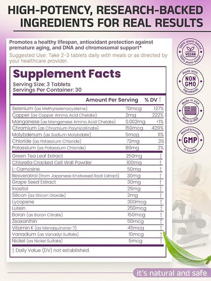 Telovite™ Daily Multivitamin for Men & Women – Telomere & Cellular Health Support – High Potency Vitamins A, D, E, C, B-Complex, Zinc, Folate, Iron – 90 Tablets – Doctor Formulated
