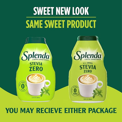 SPLENDA Stevia Liquid Zero Calorie Sweetener Drops, 3.38 Fl Oz Bottle (Pack of 2)