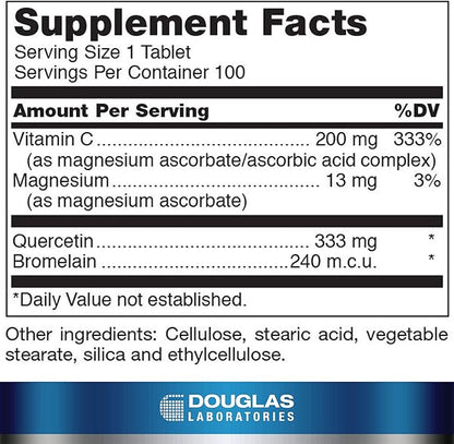 Douglas Laboratories Quercetin Bromelain Complex | Triple Source Antioxidant and Enzyme Formula to Support Vascular and Immune Cell Function* | 100 Tablets