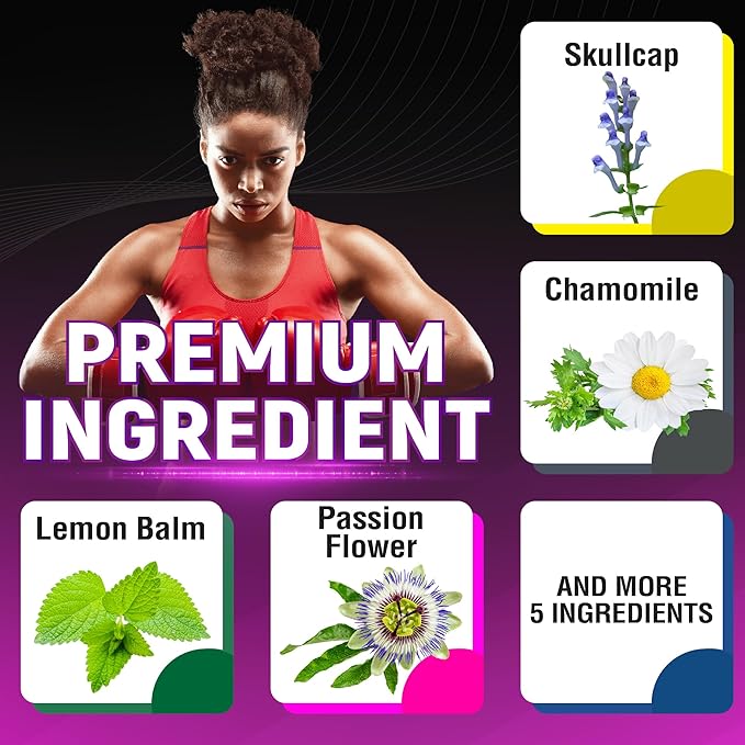 Skullcap Capsules with Skullcap, Chamomile, Lemon Balm and More - 120 Capsules for 4 Months Supply (Pack of 2)