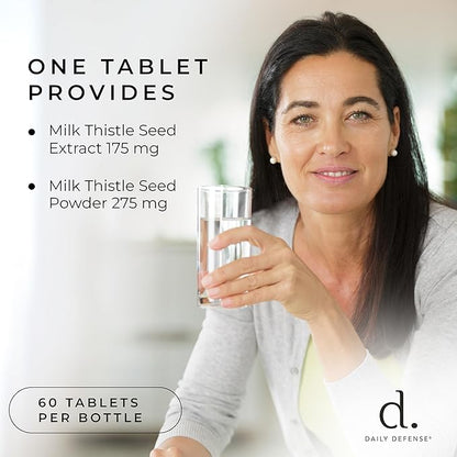 Pure Milk Thistle Herbal Supplements - 450mg Milk Thistle Extract for Liver Detox & Liver Support Supplement - Vegan Dietary Supplements for Women & Men, 60 Tablets