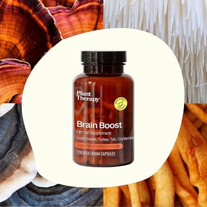 Plant Therapy Brain Boost & Tart Cherry with Elderberry Herbal Supplement Capsules