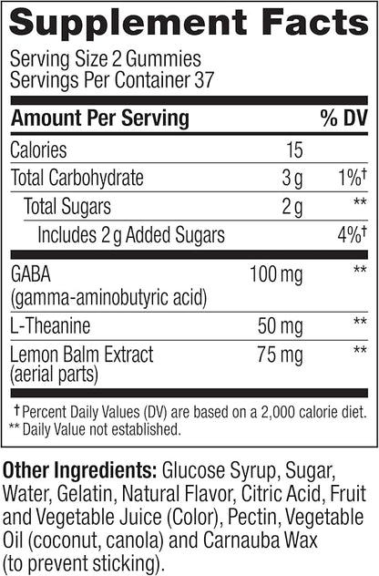 OLLY Goodbye Stress Gummy, GABA, L-Theanine, Lemon Balm, Stress Relief Supplement, Berry - 74 Count