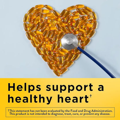 Nature Made Burp Less Fish Oil Omega 3 Supplements, 1000mg Softgels, Omega 3 Fish Oil Supplements for Healthy Heart Support, 320 Softgels, 160 Day Supply