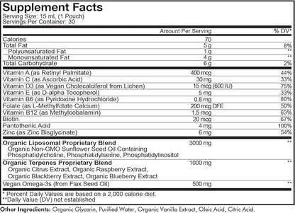 Codeage Multivitamins For Teens, Liquid Vitamin C for Teenagers, Vitamin A B6 B12 D3 E For Kids, Biotin Zinc Omega-3 Folate, Liposomal Vitamins Supplement, One Daily Sachet, Vegan, Non-GMO, 30 Pouches