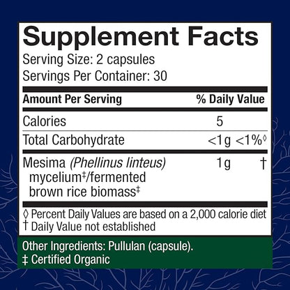 Host Defense Mesima Capsules - Herbal Antioxidant Activity & Immune System Support Supplement - Mushroom Supplement to Support Balanced Immune Response - 60 Capsules (30 Servings)*