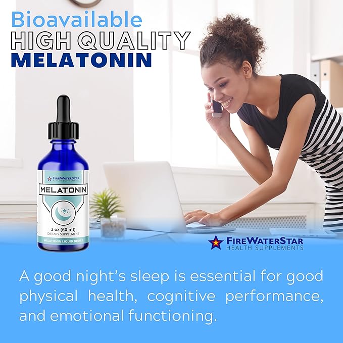 FWS Liquid Melatonin Drops for Adults and Kids - 99% Pure Bioactive Melatonin - Organic, Non-GMO, Vegan - Minimal Ingredients - Easy Adjustable Dosing - Helps to Promote Restful Sleep - 2oz
