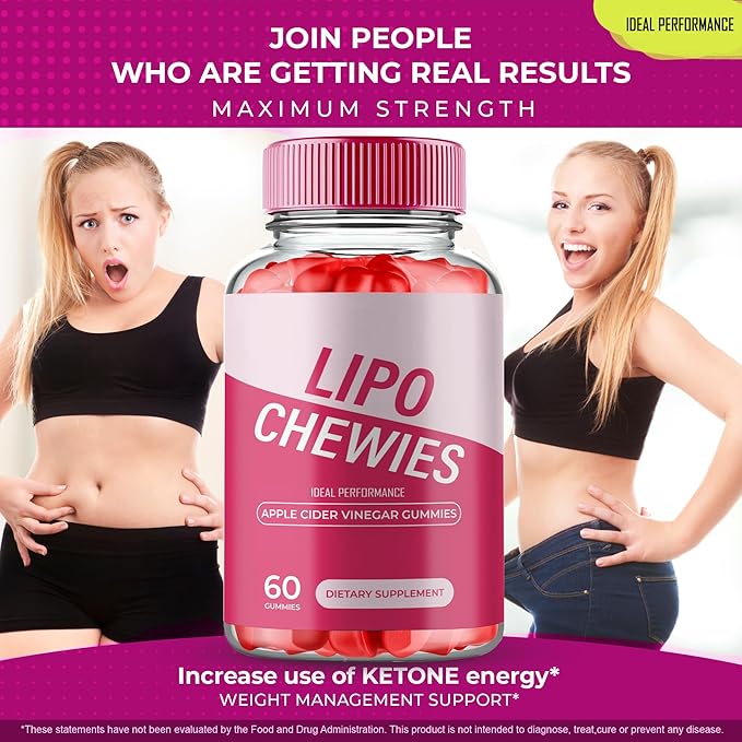 Lipo Chewies Gummies - Advanced Formula Supplement Support, 60 Gummies for 1 Month