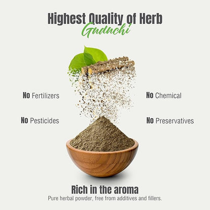 Guduchi Powder | Tinospora Cordifolia | Ayurvedic Herbal Supplement | Natural & Pure | Non-GMO, Vegan | 230 GMS | Traditional Herb for Everyday Wellness