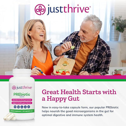 Just Thrive PREbiotic Capsules - Prebiotic Blend for Gut Health and Immune Support, 120 Caps