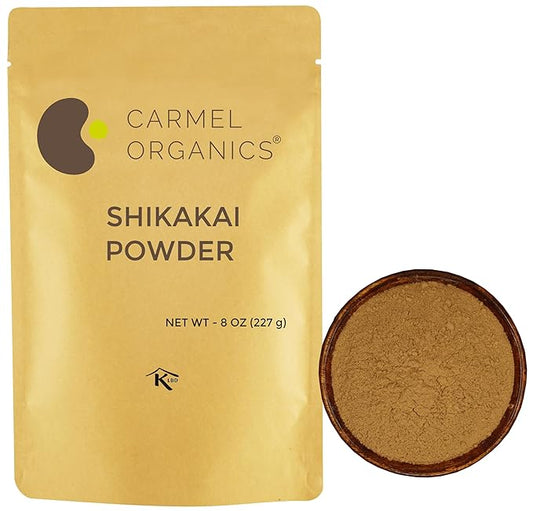 CARMEL ORGANICS Shikakai Powder 8 Ounce or 227 Grams | Natural Hair Care Cleansing & Conditioning | No Added Preservatives | Acacia concinna Powder