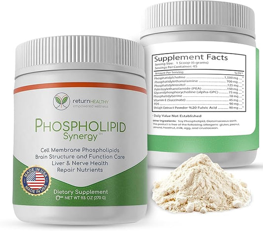 Phospholipid Synergy Powder | Antioxidant Powder for Cellular Repair | Brain Supplements for Memory and Focus | Liver Detox Supplements with an Advance Cleansing Formula | 270 g