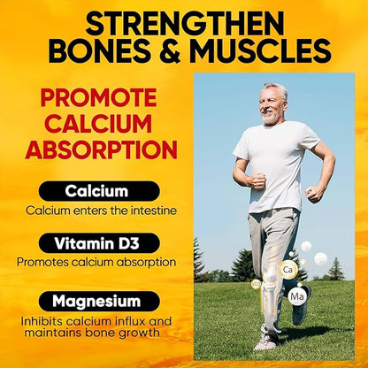 Fast Dissolve Vitamin D3 5000IU with Calcium & Magnesium - for Quick Nutrient Absorption-Sugar Free Chewable Supplement for Bones Strength, Teeth, Muscle, Immune Health,200 Fast Melt Tablets