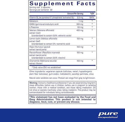 Pure Encapsulations Best-Rest Formula - Supports Restful Sleep - for Relaxation - Restful Sleep Supplement - Non-GMO & Vegan - 120 Capsules
