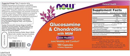 Glucosamine & Chondroitin with MSM - 180 Veg Capsules