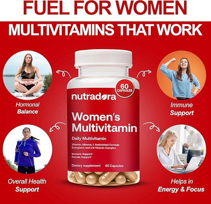 Multivitamin for Women - Womens Multivitamin & Multimineral Supplement for Energy, Mood, Hair, Skin & Nail - Womens Daily Multivitamins A, B, C, D, E, Zinc & More Women's Vitamins Capsules