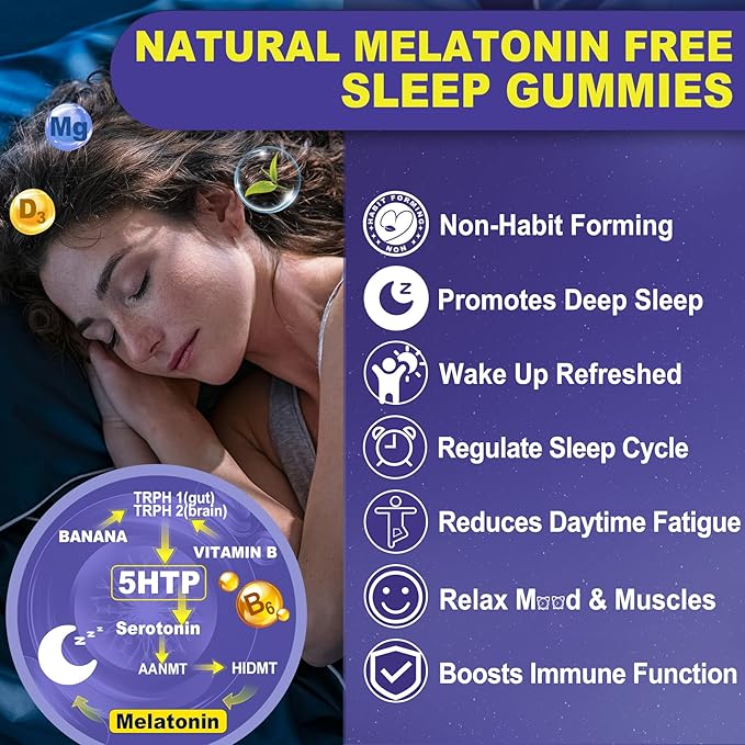 Magnesium Taurate,Melatonin Free Natural Sleep Gummies
