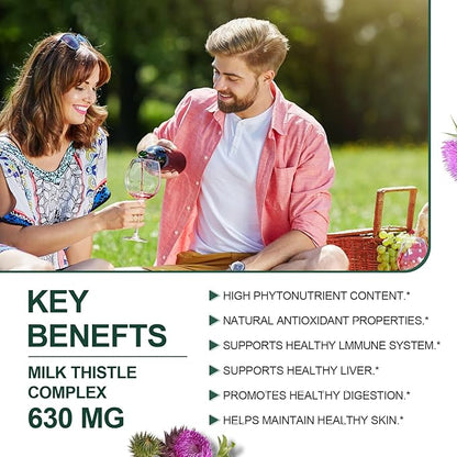 2 Bottles Milk Thistle Silymarin Marianum 630 mg Per Bottle - Total 240 Capsules