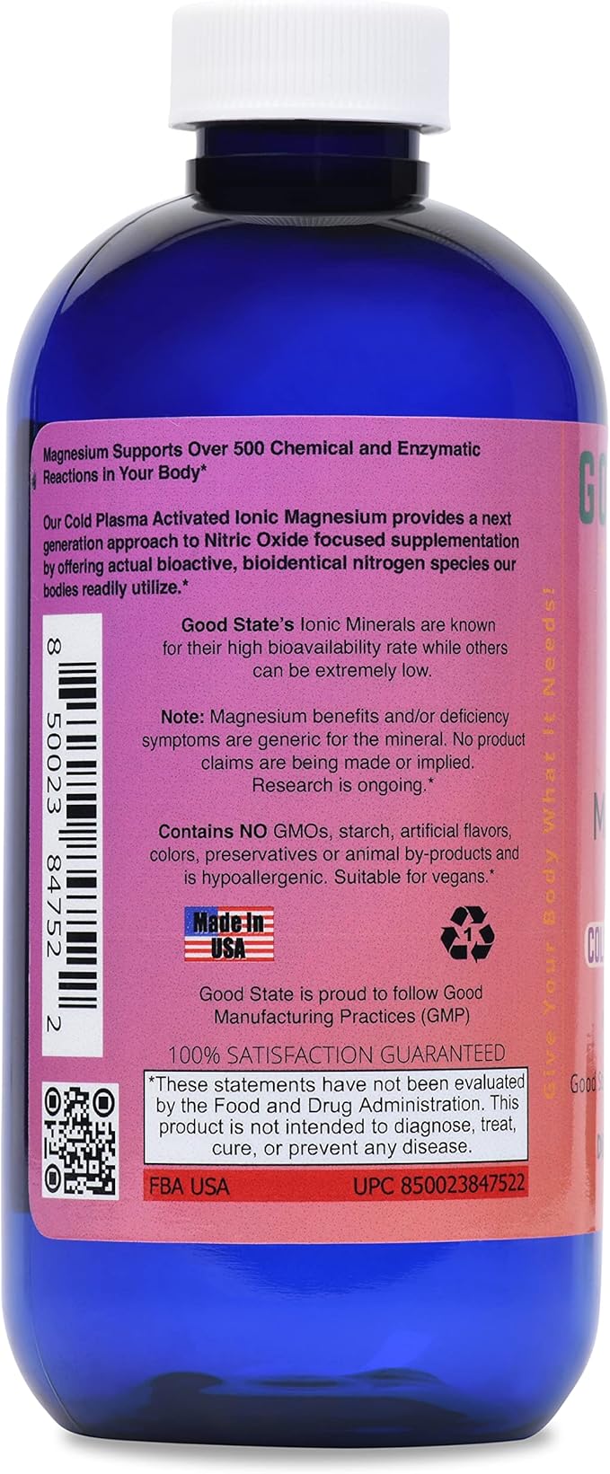 Cold Plasma-Activated Liquid Ionic Magnesium | 100 mg per Serving | 96 Servings