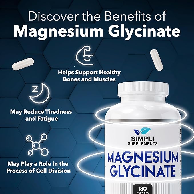 Magnesium Glycinate 400mg | Best High Absorption Magnesium Glycinate for Sleep | Vegan Capsules | 180 Count | Magnesium Glycinate Supplements