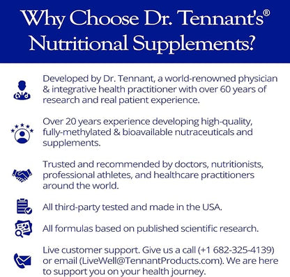 Dr. Tennant's Probiotic Formula with Prebiotics | 30 Billion CFUs | Time-Release, Acid-Resistant, Vegan Capsules | Gluten-Free, Dairy-Free, No Refrigeration Needed