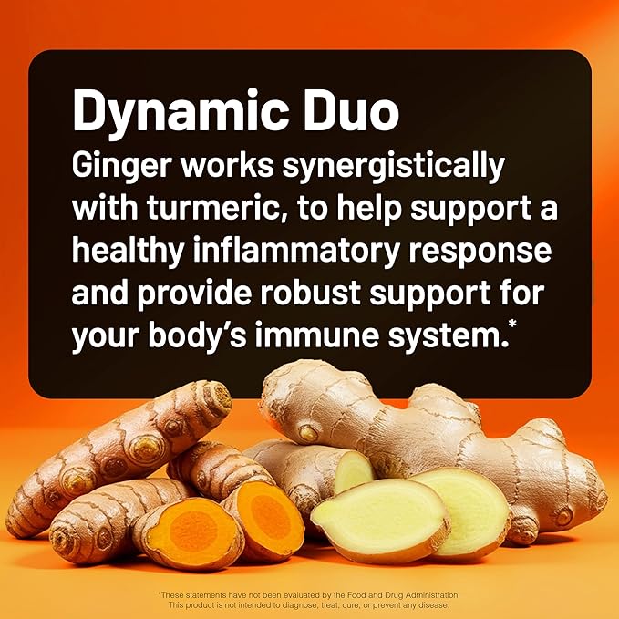 NatureWise Turmeric Curcumin + Ginger 2400 mg - Turmeric Extract with 95% Curcuminoids, Extra Strength Supplement, Enhanced Absorption - Vegan, Gluten-Free - 90 Count[30-Day Supply]