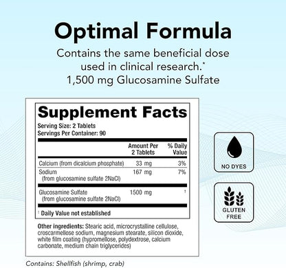 Theralogix OptiFlex-G Glucosamine Sulfate - 90-Day Supply - Joint Support Supplement - Supports Joint Health for Men & Women - Glucosamine Joint Supplement - NSF Certified - 180 Tablets