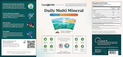 LIQUIDHEALTH Daily Multi Mineral Liquid Supplement with Fulvic Acid, Plant Based Ionic Aquamin Sea Trace Ocean Minerals - Immune Support, Energy, Gut Health, Detox - Made in USA, Vegetarian (3 Pack)