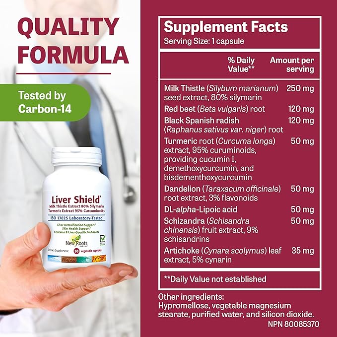 New Roots| Liver Cleanse Detox & Repair Supplement|8-in-1 Formula of Milk Thistle, Dandelion Roots, Turmeric, Curcumin, Artichoke, Red Beet, Radish, Schizandra | Fatty Liver Support (90 Capsules)