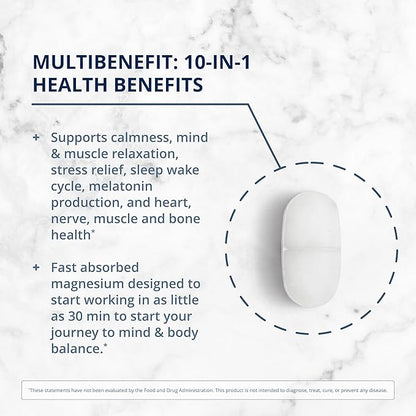 Metagenics Magnesium Glycinate - Highly Absorbable - Support for Sleep, Stress Relief, Muscle, Bone, Heart & Nerve Health - Gluten-Free - Non-GMO - Vegetarian - 240 Tablets