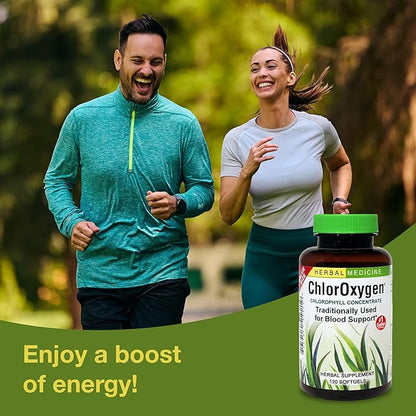 Herbs Etc. ChlorOxygen Chlorophyll Concentrate - Aids Healthy Blood Circulation - High-Altitude Environment Support - Energy Support - 120 Softgels (120 Servings)