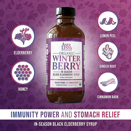 Andi Lynn’s Littleberry and Winterberry Syrup Bundle – 100% Natural and Organic Elderberry Syrups for Kids and Adults – Immunity Booster – Great Tasting Elderberry Syrup (4 OZ Each)