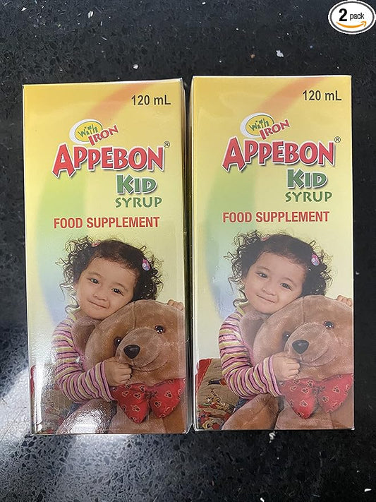 Pack of 2 Appebon Kid Syrup Food Supplement with Iron 120ml