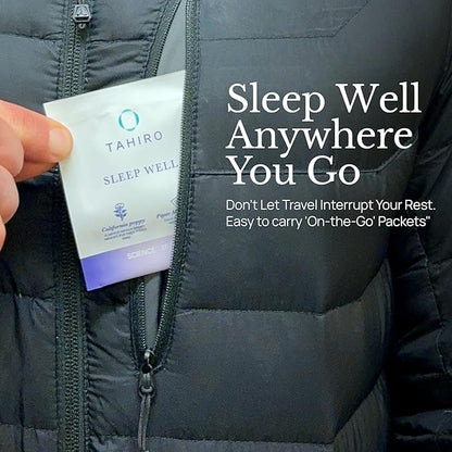 TAHIRO Sleep Well Supplement – Sleep Supplement with Kava, Valerian – Non-GMO Vegan Herbal Capsules Natural Formula – 28-Packets