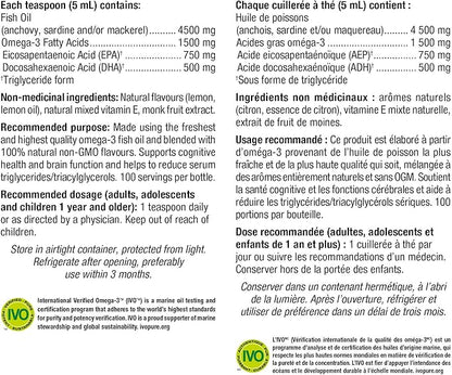 Webber Naturals Ocean Pure Omega-3 Liquid Fish Oil - Lemon Cake 500 ml