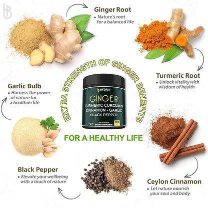 Bundle 7in1 Cloves Supplement & 5in1 Ginger Supplement - Support Immune, Digestion and Heart Health