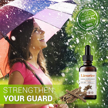 FabLab Licorice Root Extract - Herbal Immune Support- Glycyrrhiza Glabra Supplement for Digestion Restore Respiratory Health Fatigue -Non-GMO (Licorice 2 Fl Oz)