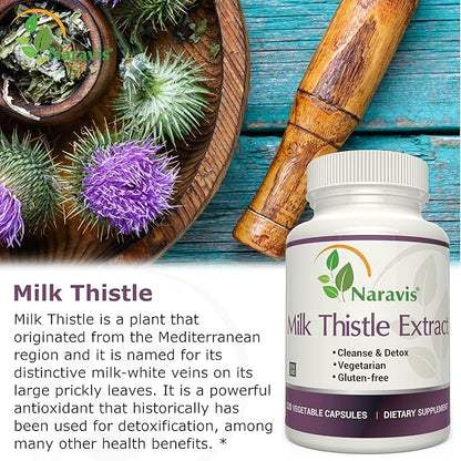 Milk Thistle Extract - 4:1 Extract - 2000mg - 120 Capsules - Supports Liver Health - Non GMO