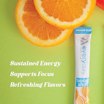 TransformHQ Boost Shot Powder Drink Stick Packets, Pina Colada, 7 Pack, Energy Supplements for Women & Men, with Caffeine, Vitamin B12, B9, B6 & B3
