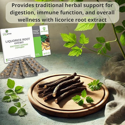 QG group Pure Licorice Root Extract (80 Tablets - 200mg Each) Dietary Supplement for Digestive and Immune Health Support. Liquorice Root Supplement for Men & Women