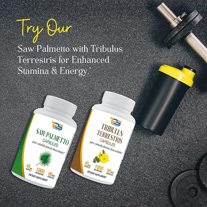 Tribulus Terrestris Extract Capsules 1000mg per Serving |90 Veg Capsules, 45 Days Supply|40% Saponins