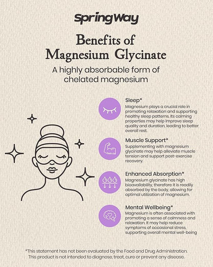 Magnesium Glycinate 2500mg | Highly Absorbable Magnesium for Nutrient Support | Highly Absorbable Glicinato de Magnesio | Vegan & Gluten-Free, 90 Capsules