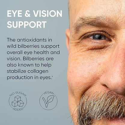 Wild Bilberry Extract Organic Blueberry Powder USDA Organic Raspberry Powder Bundle Blueberries Raspberries Powdered Whole Berry for Baking Bilberry Supplement for Eyes