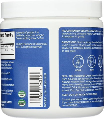 NATURAL VITALITY Raspberry Lemon Calm Magnesium Drink Mix, 8 OZ