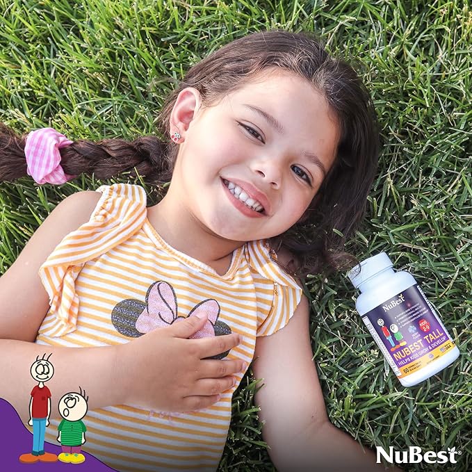 NuBest Tall Kids - Multivitamins & Minerals for Age 2 to 9 - Bone Strength & Immunity Support - Helps Kids, Toddlers Healthy - Animal Shapes - 60 Chewable Berry Tablets | 1 Month Supply