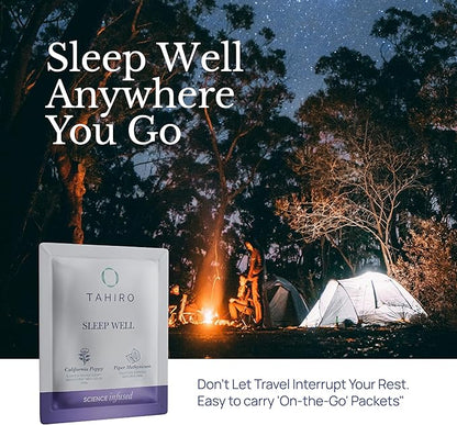 TAHIRO Sleep Well Supplement – Sleep Supplement with Kava, Valerian – Non-GMO Vegan Herbal Capsules Natural Formula – 28-Packets