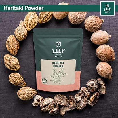Lily of the Valley Haritaki Powder - Terminalia Chebula - Sourced from India - An Ayurvedic Herb - 100% Natural &No Added Preservative - Vegan & Gluten-Free (16oz, 453g)- Package May Vary