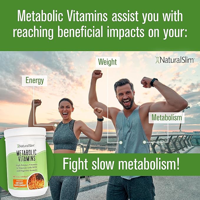 NaturalSlim Metabolic Vitamins - Combination of High Potency Multivitamins, Minerals, B Complex, Msm, & Digestive Formula Supplements for Men & Women - Energy & Metabolism Support - Capsule,1 Pack