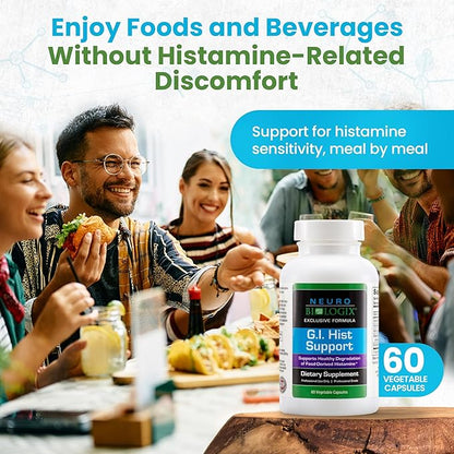 GI Hist Support - Histamine Blocker with Vitamin C, Quercetin, Bromelain & More – Immune Support Supplement to Help Promote Histamine Breakdown & Digestive Comfort - Helps Ease Meal-Related Discomfort